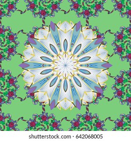 White background. Vector ethnic mandalas, doodle background circles.
