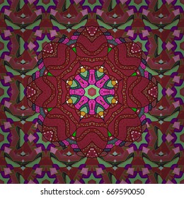 White background. Vector ethnic mandalas, doodle background circles.