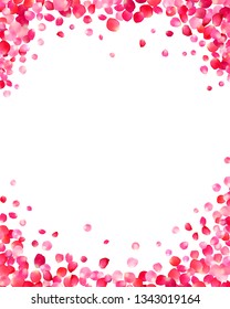 Weißer Hintergrund mit Vektorrosa Rosenblätter