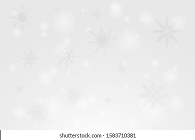 White Background Vector Snow flakes, snow background