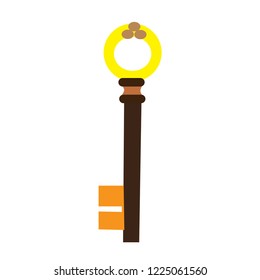 white background, vintage key, one