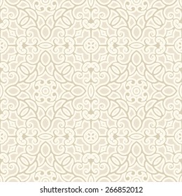 White background, vintage ornament, vector seamless pattern in light color