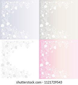 White background with vintage pattern. Set of vector illustrations.