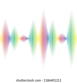 White background with voice audio waves different colors
