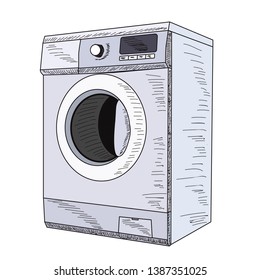a white background washing machine