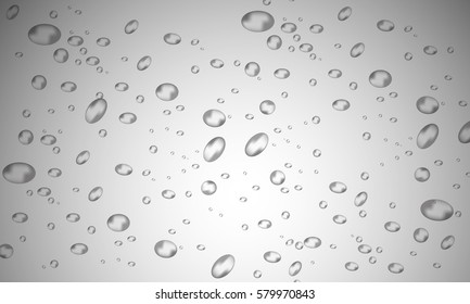 White background water drops on the glass.