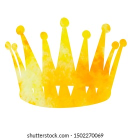 a white background, watercolor silhouette of a crown