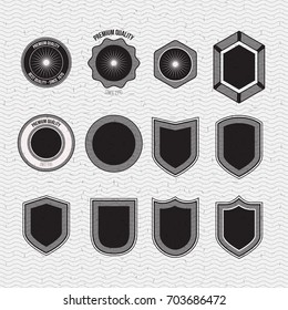 white background with waves lines and brown silhouette set collection ornament vintage premiun quality vector illustration