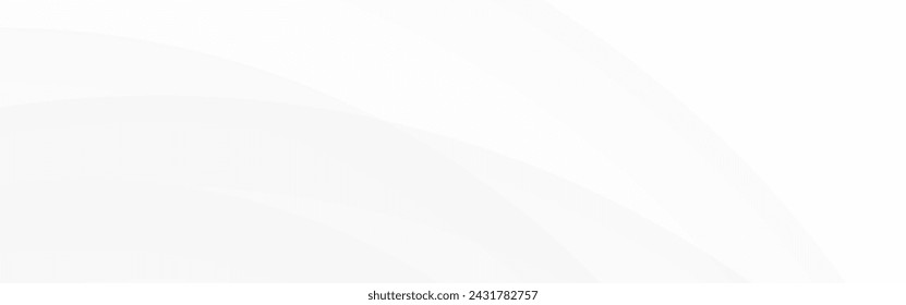 White background. Wide minimal design. Abstract texture with smooth gradient. Neutral light template. Simple website background. Elegant wallpaper. Vector illustration.