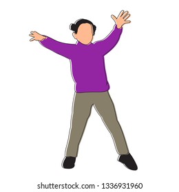 white background, without a face, a girl dancing