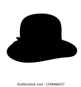 White Background Womens Hat Black Silhouette Stock Vector (Royalty Free ...