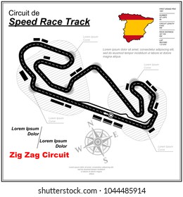 White background woth black speed track circuit and text