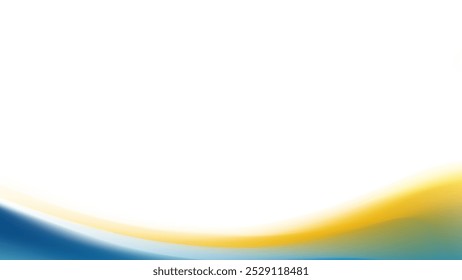 A white background with a yellow and blue wave gradient at the bottom, creating a soft and abstract design.