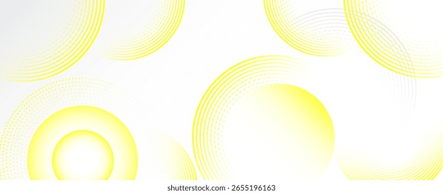 White background with yellow circle concept. Vector illustration