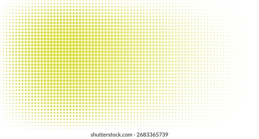 Fondo blanco con puntos verdes amarillos. Ilustración vectorial