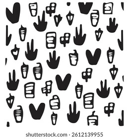  white background.Hand drawn vector silhouette icon art.