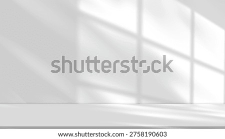 White background,Wall texture,studio interior room and grey floor,Soft light,leaf shadow on window,Empty space,3d podium for product display,Minimal abstract backdrop for cosmetic,Modern home design