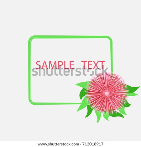White background(With sample text).Floral