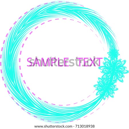 White background(With sample text).Floral