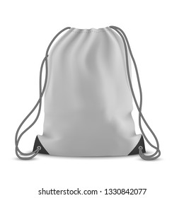 White backpack bag. Sport bag mockup on white background