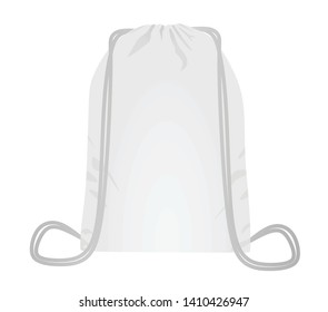 White backpack bag. vector illustration