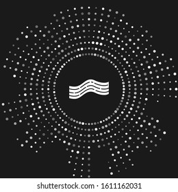 White Bacon stripe icon isolated on grey background. Abstract circle random dots. Vector Illustration