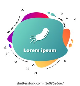 White Bacteria icon isolated on white background. Bacteria and germs, microorganism disease causing, cell cancer, microbe, virus, fungi. Abstract banner with liquid shapes. Vector Illustration