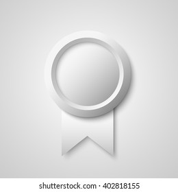 White badge. Medal. Vector illustration.