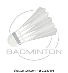 White badminton shuttlecock logo. Flat illustration of white badminton shuttlecock vector logo for web design