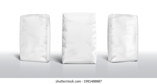 White Bags For Flour Or Other Loose Products. EPS10 Vector