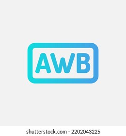 Icono de balance de blancos en el estilo de gradiente sobre la cámara, uso para presentación de aplicaciones móviles del sitio web