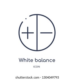 white balance icon from user interface outline collection. Thin line white balance icon isolated on white background.