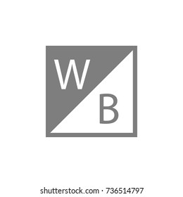 White balance sign icon on white background