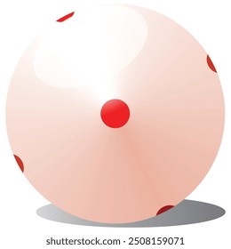 Bola blanca con puntos rojos