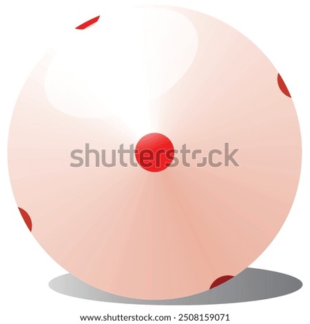 white ball with red dots