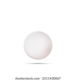 White ball with shadow isolated on white background. Realistic metal ball 3d sphere or shiny glossy bubble. Vector illustration