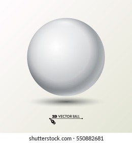 White ball. Sphere on a white background. Vector for your graphic design.
