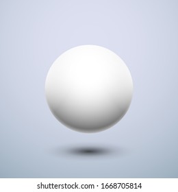 White ball. Sphere on a light background. Vector for your graphic design.