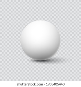 White ball. Sphere on a transparent background. Vector for your graphic design.