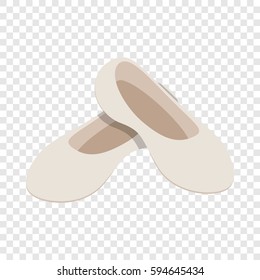 White ballet shoes isometric icon 3d on a transparent background vector illustration