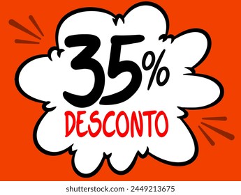 White balloon in Comics style for sales promotion. Artist's personal typography in black and red. Editable art colors and objects. Editable typography with fonts of your choice