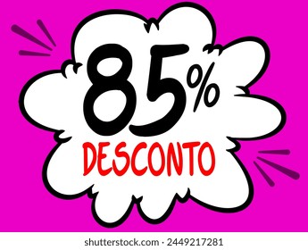 White balloon in Comics style for sales promotion. Artist's personal typography in black and red. Editable art colors and objects. Editable typography with fonts of your choice