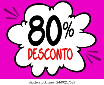 White balloon in Comics style for sales promotion. Artist's personal typography in black and red. Editable art colors and objects. Editable typography with fonts of your choice