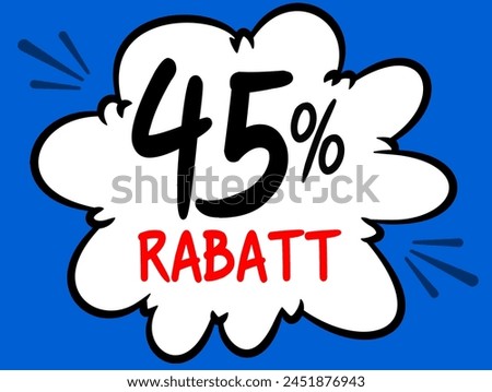 White balloon in Comics style for sales promotion. Artist's personal typography in black and red. Editable art colors and objects. Editable typography with fonts of your choice