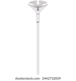 White balloon holder stick vector cartoon illustration isolated on background.