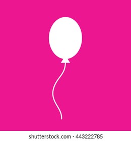 White balloon icon vector. Pink background