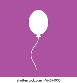 White balloon icon vector. Purple background