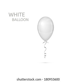 White Balloon isolated on white background. Vector