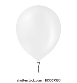 White balloon isolated on white background, vector eps10 illustration
