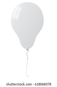 White balloon isolated on background. Vector illustration.